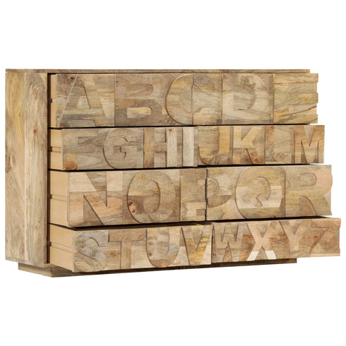 Rustika Rowe -  Alphabet Cabinet with 6 Drawers 120x35x79 cm Solid Mango Wood